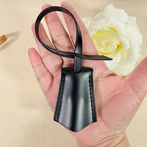 Leather Tag -BLACK GENIUNE DECORATIVE LEATHER TAG